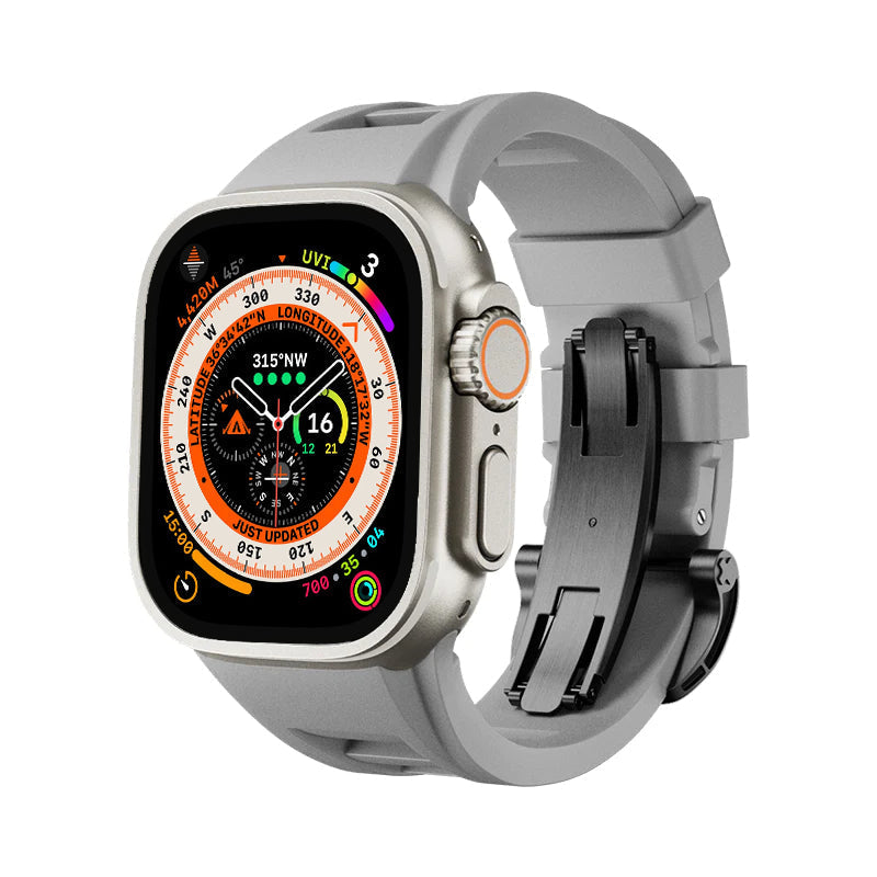רצועת ספורט Zephra ל-Apple Watch, FKM עם אבזם כפול
