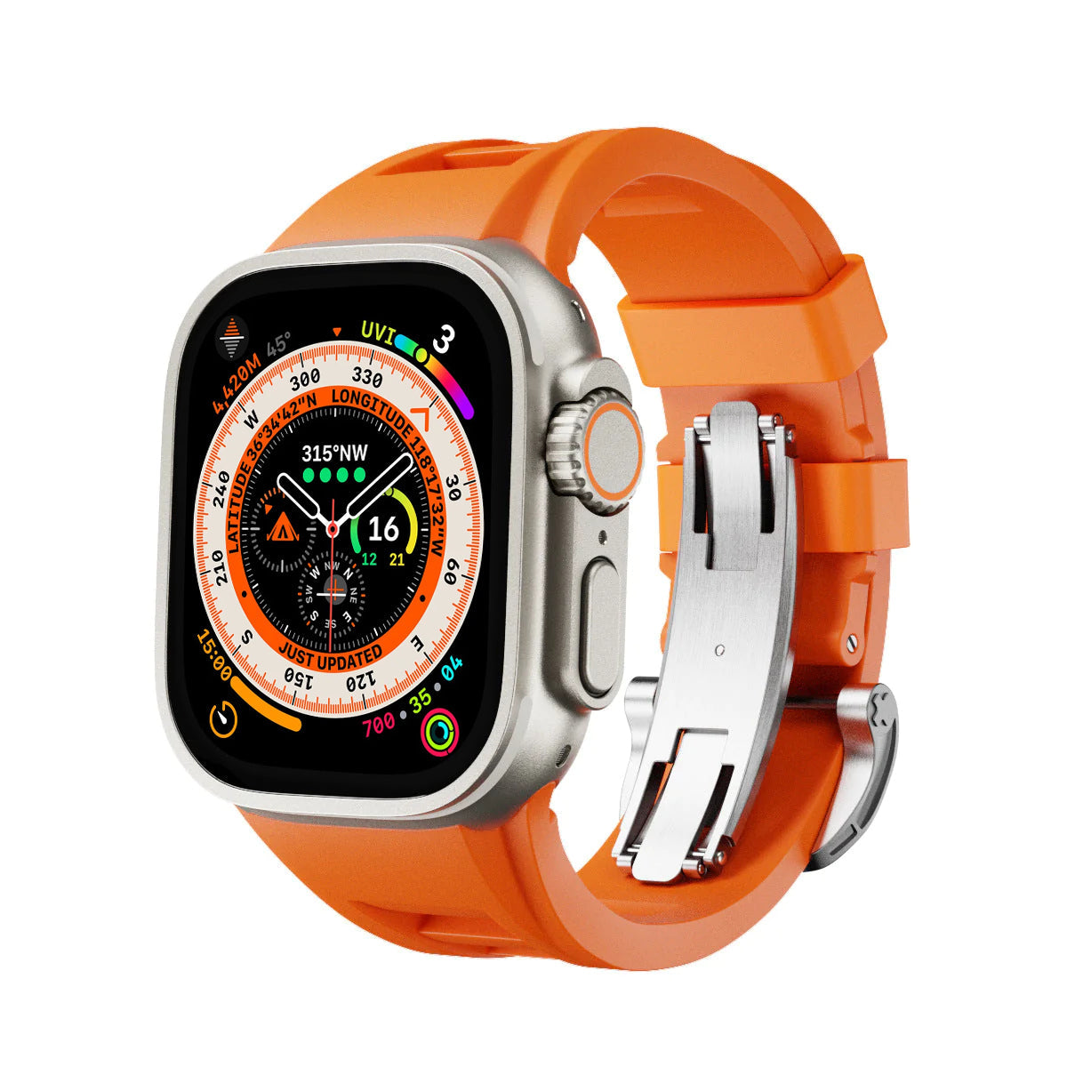 רצועת ספורט Zephra ל-Apple Watch, FKM עם אבזם כפול