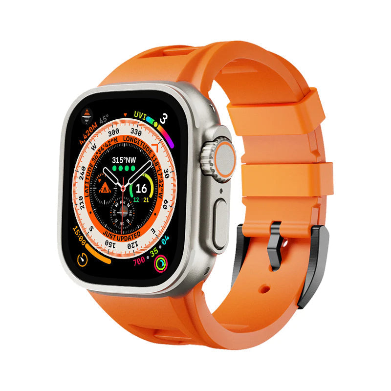 רצועת ספורט Zephra ל-Apple Watch, FKM עם אבזם כפול