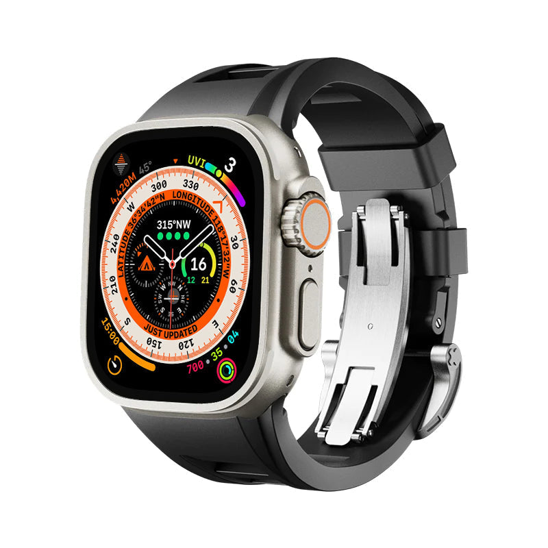 רצועת ספורט Zephra ל-Apple Watch, FKM עם אבזם כפול