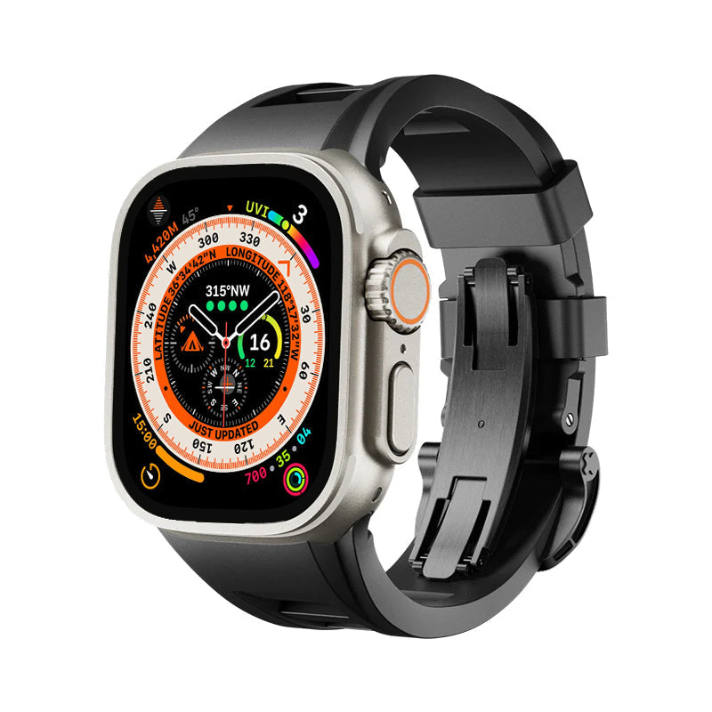 רצועת ספורט Zephra ל-Apple Watch, FKM עם אבזם כפול