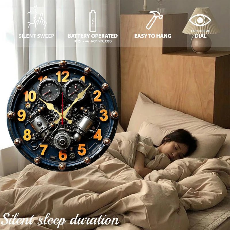 Orologio da parete in legno silenzioso per decorare casa e ufficio - Fioriscas