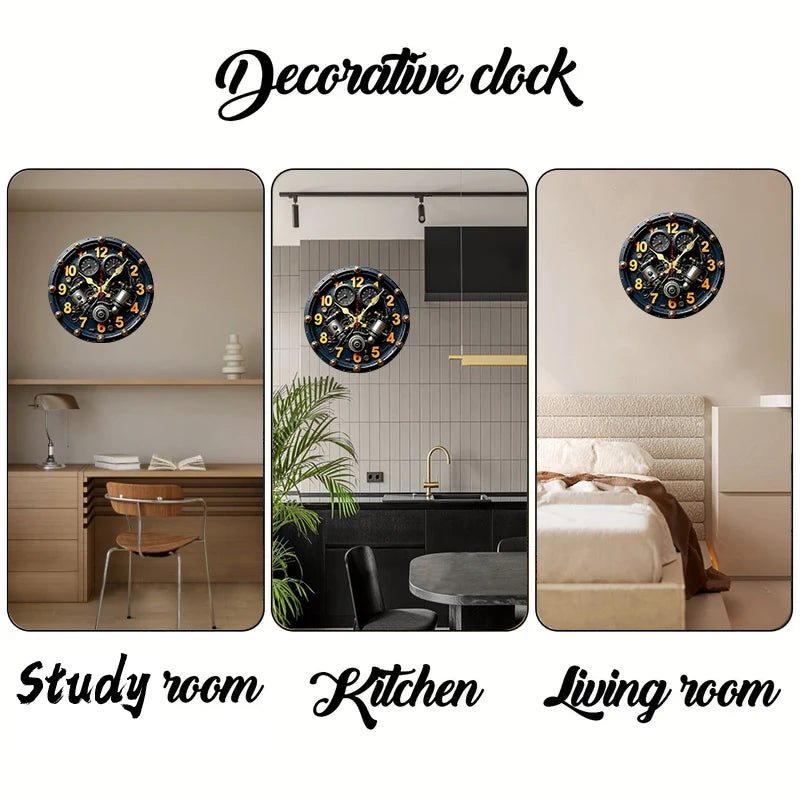 Orologio da parete in legno silenzioso per decorare casa e ufficio - Fioriscas
