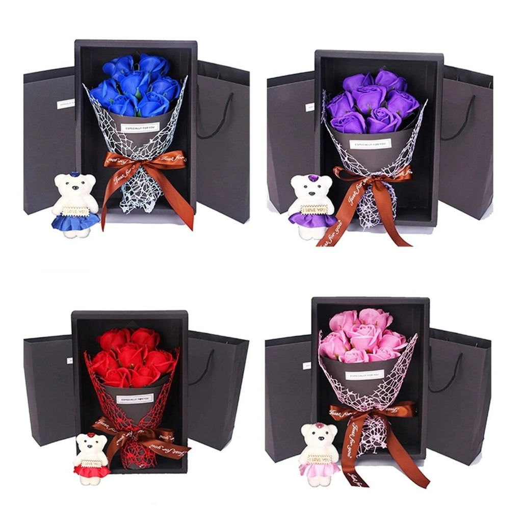 Bouquet di rose artificiali con 7 teste per decorazione moderna della casa - Fioriscas