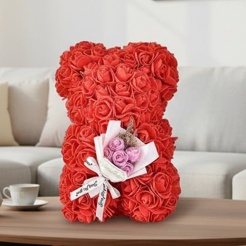 Urs artificial din trandafiri de spumă pentru Ziua Îndrăgostiților și decorarea casei - Fioriscas
