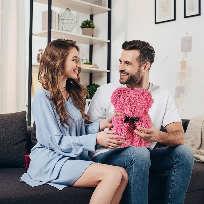 Urs artificial din trandafiri de spumă pentru Ziua Îndrăgostiților și decorarea casei - Fioriscas