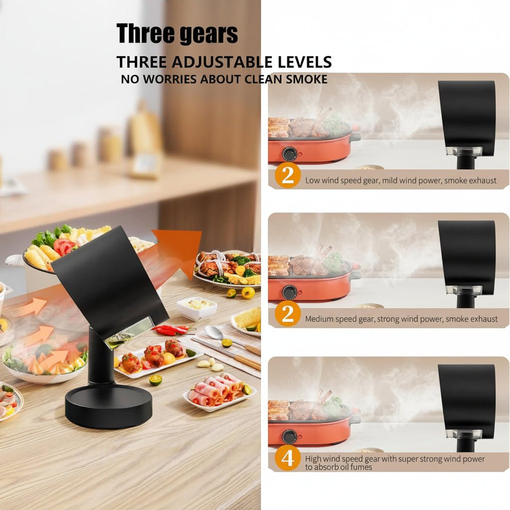 Countertop Range Hood With Washable Filter And Smoke Extraction