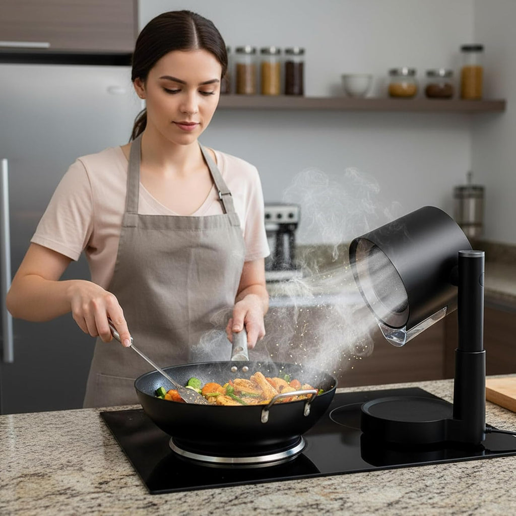Countertop Range Hood With Washable Filter And Smoke Extraction