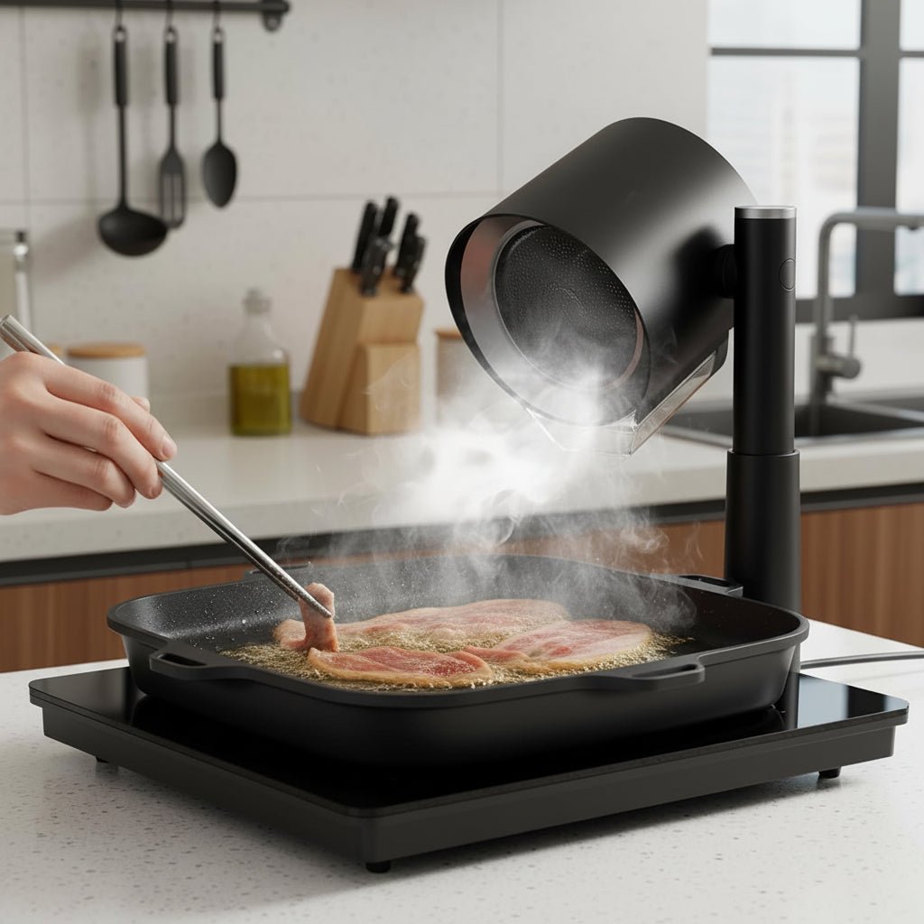 Countertop Range Hood With Washable Filter And Smoke Extraction