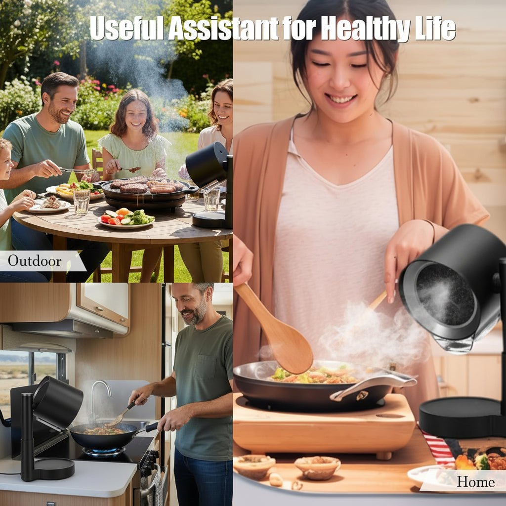 Countertop Range Hood With Washable Filter And Smoke Extraction