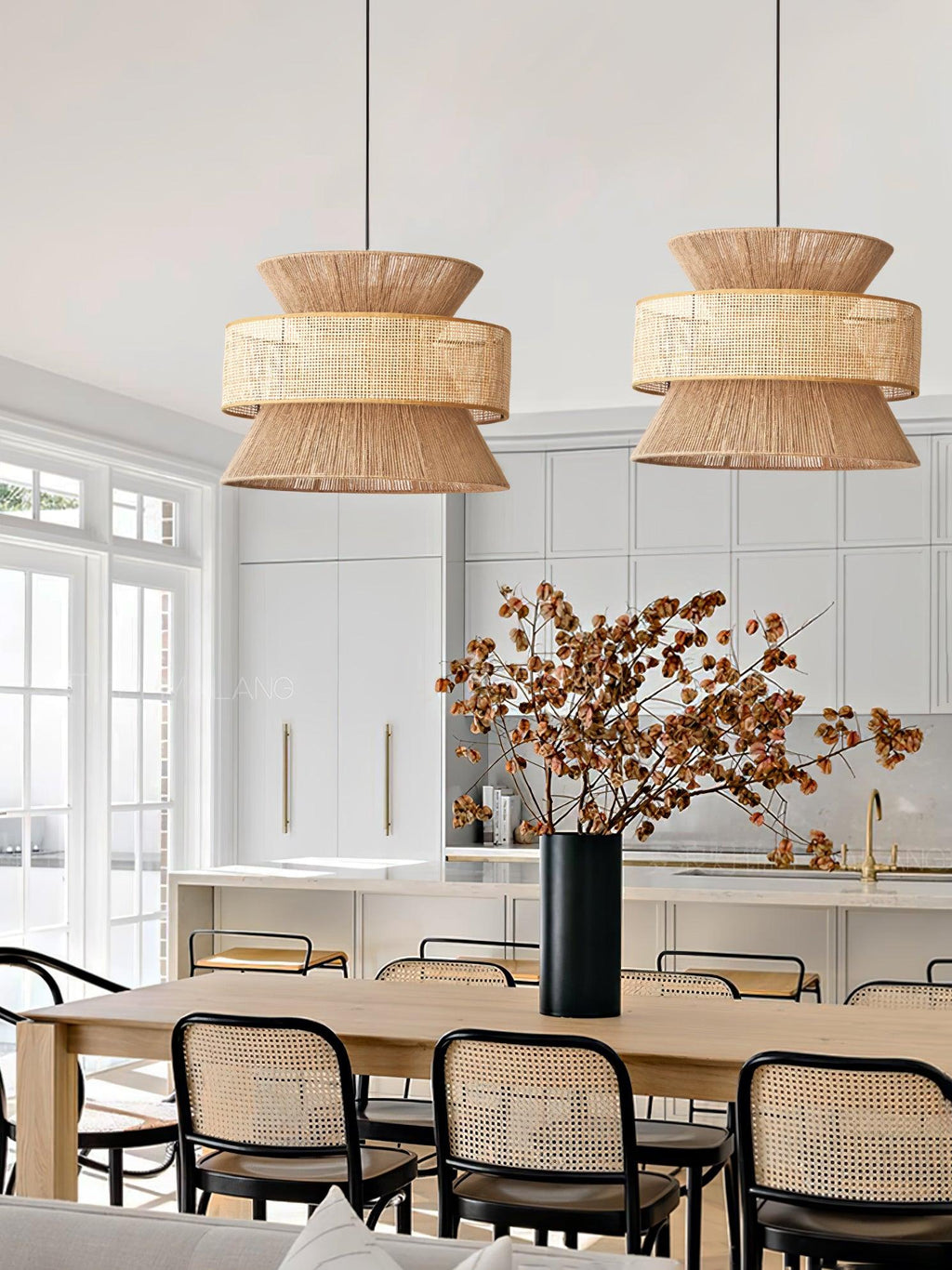 Lampada a sospensione in rattan intrecciato Ophelia | Fioriscas