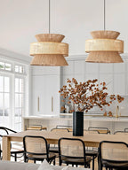 Lampada a sospensione in rattan intrecciato Ophelia | Fioriscas