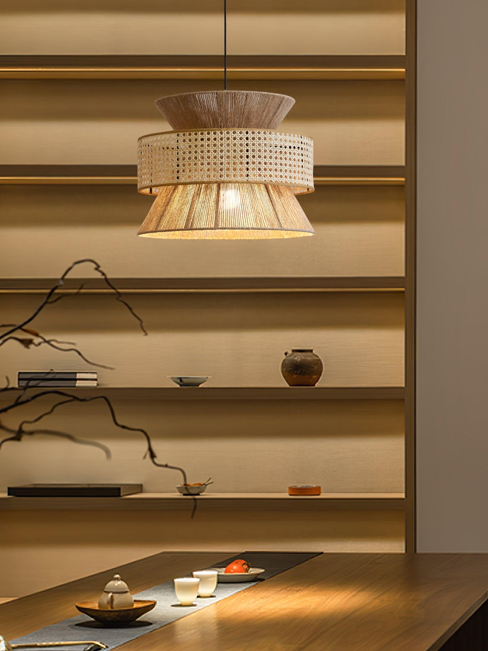 Lampada a sospensione in rattan intrecciato Ophelia | Fioriscas