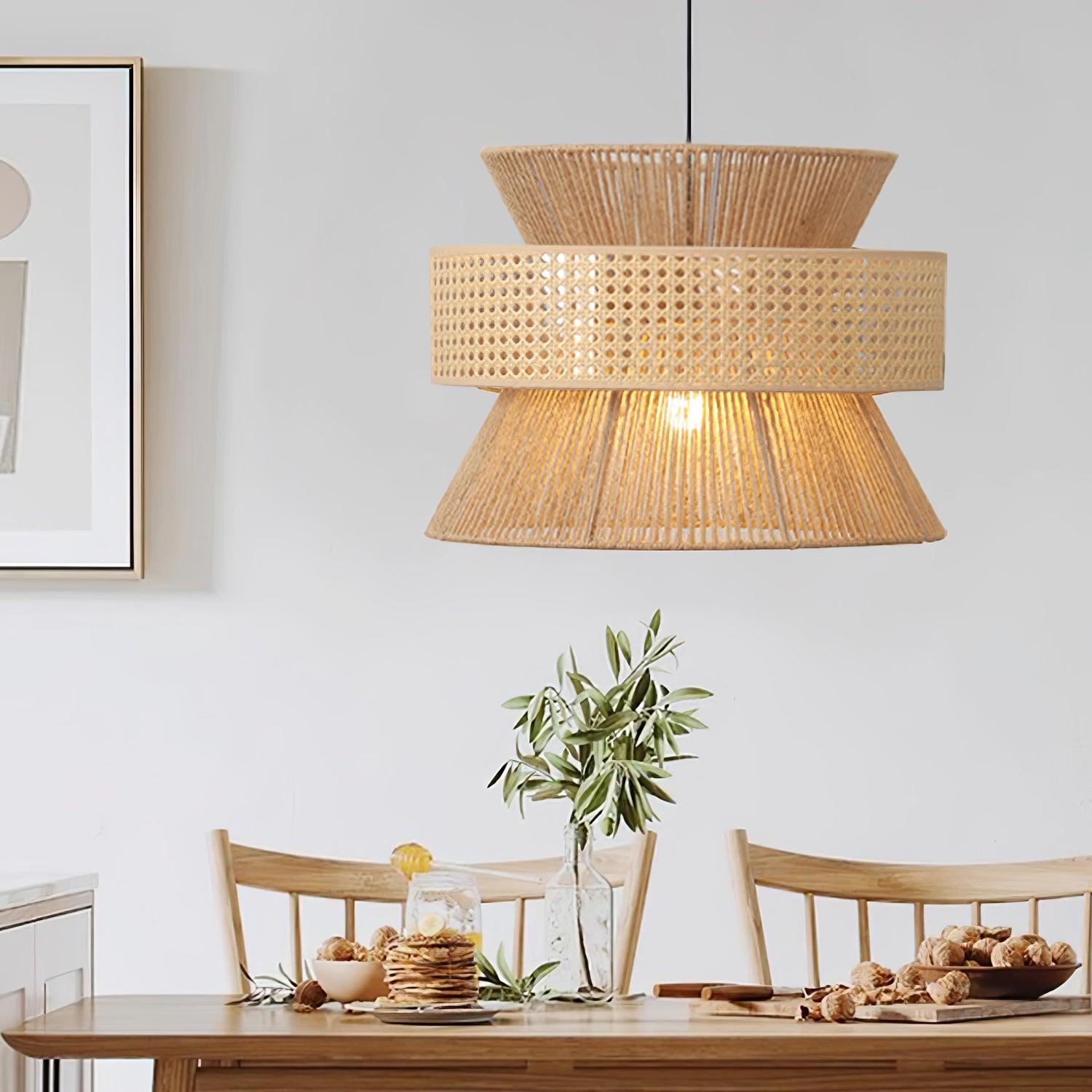 Lampada a sospensione in rattan intrecciato Ophelia | Fioriscas