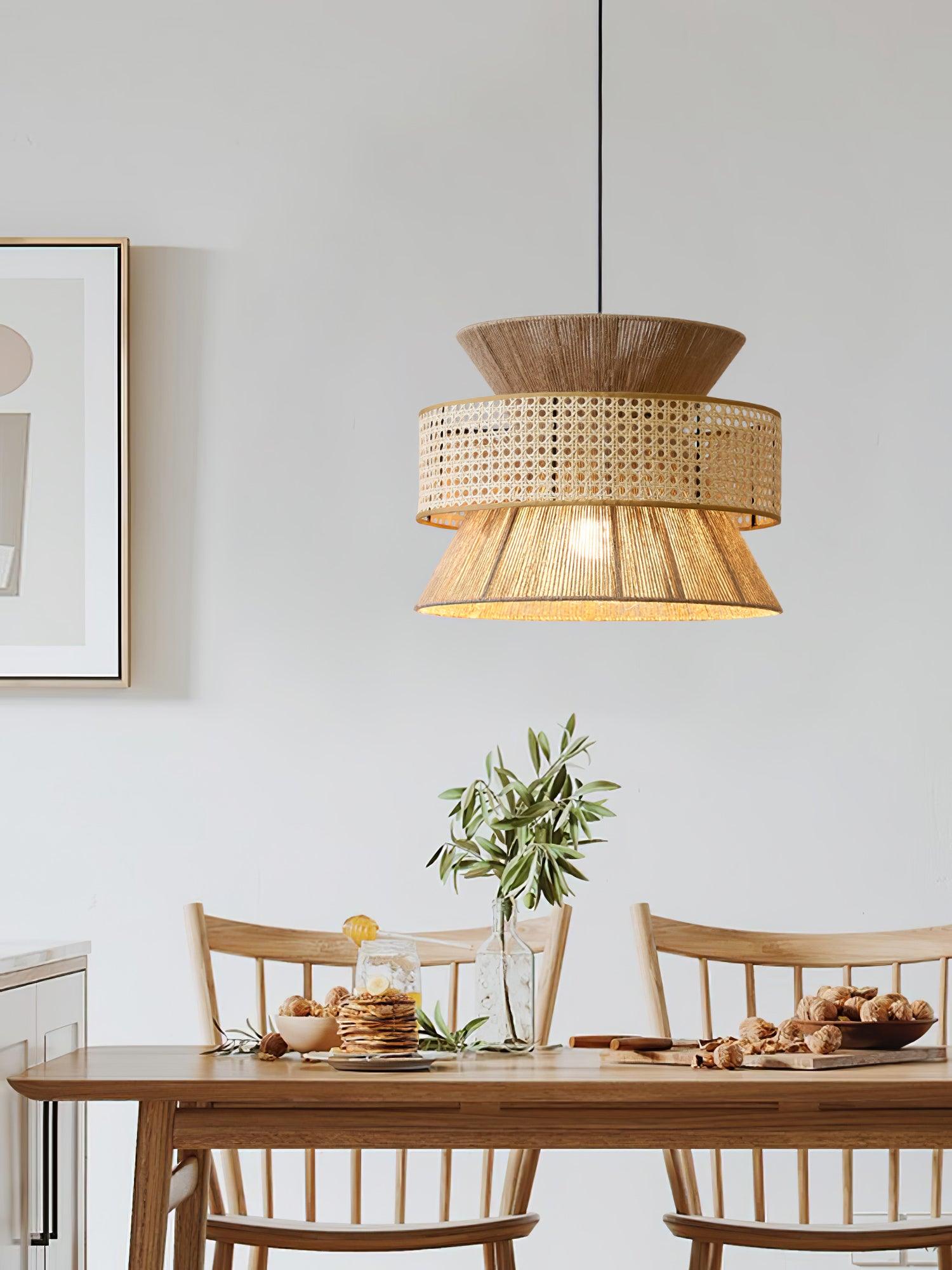 Lampada a sospensione in rattan intrecciato Ophelia | Fioriscas