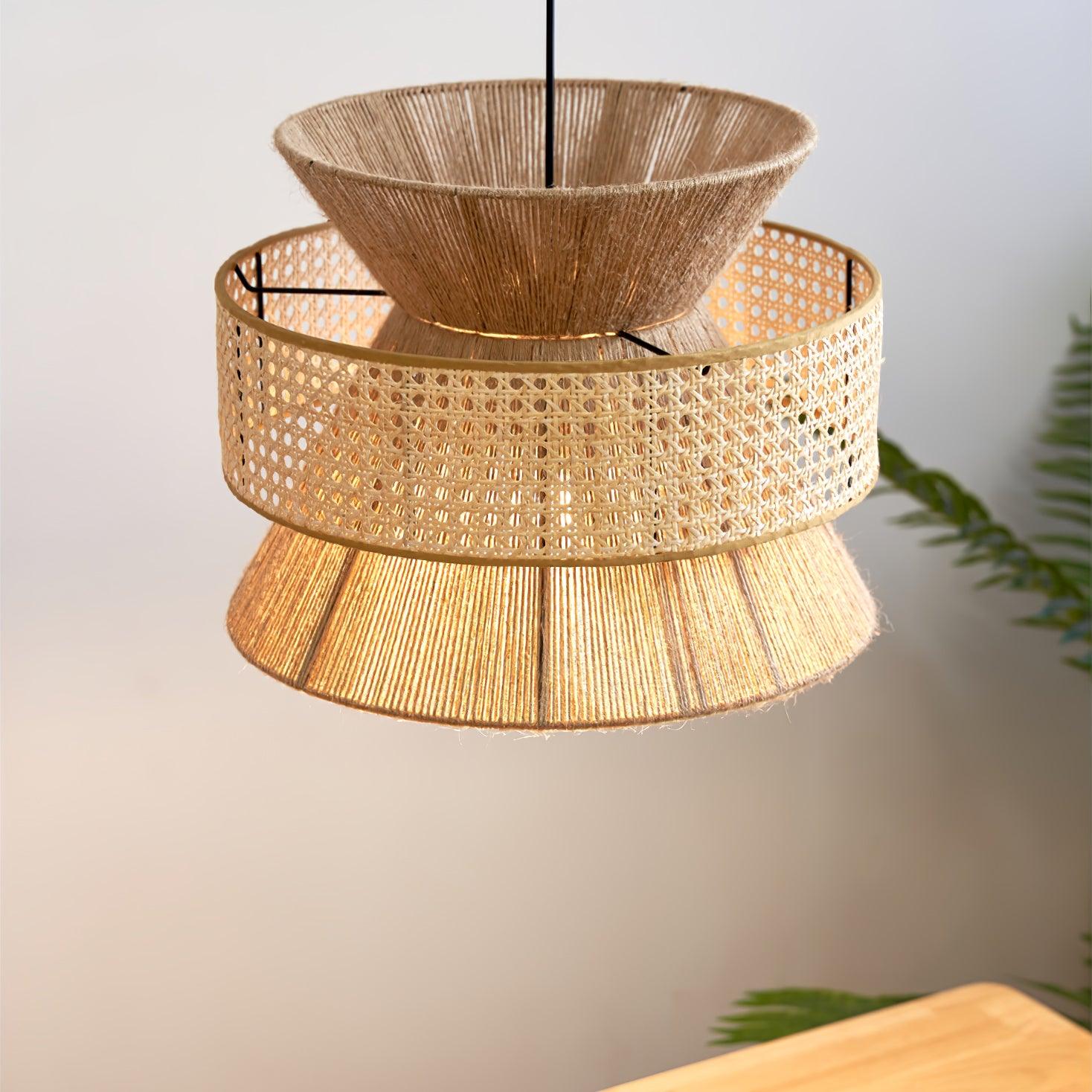 Lampada a sospensione in rattan intrecciato Ophelia | Fioriscas