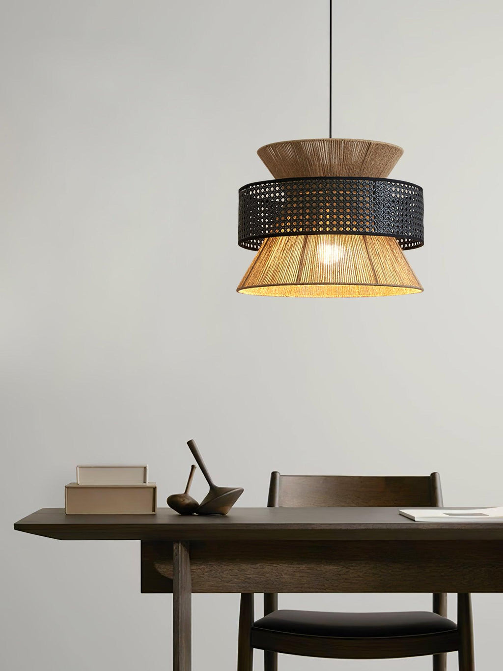 Lampada a sospensione in rattan intrecciato Ophelia | Fioriscas