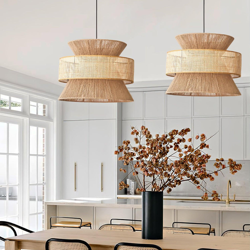 Lampada a sospensione in rattan intrecciato Ophelia | Fioriscas