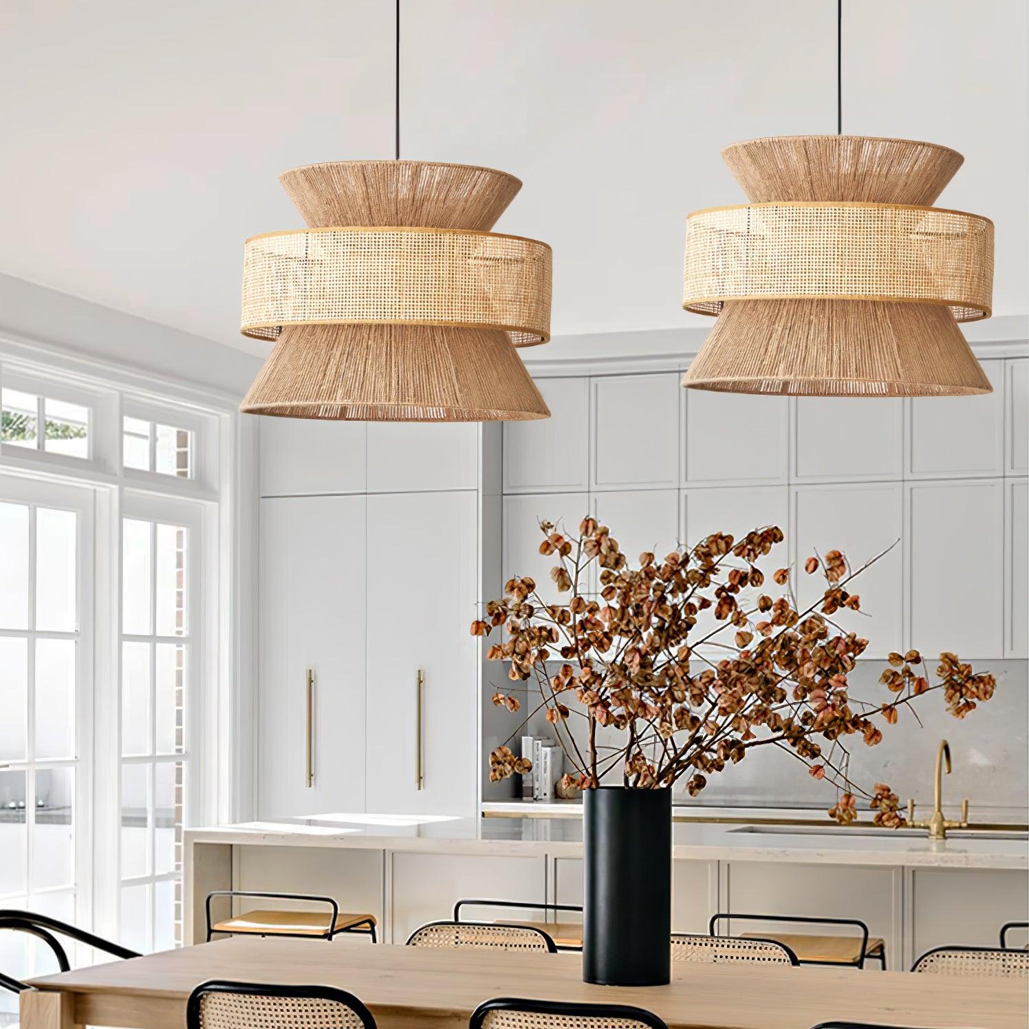 Lampada a sospensione in rattan intrecciato Ophelia | Fioriscas