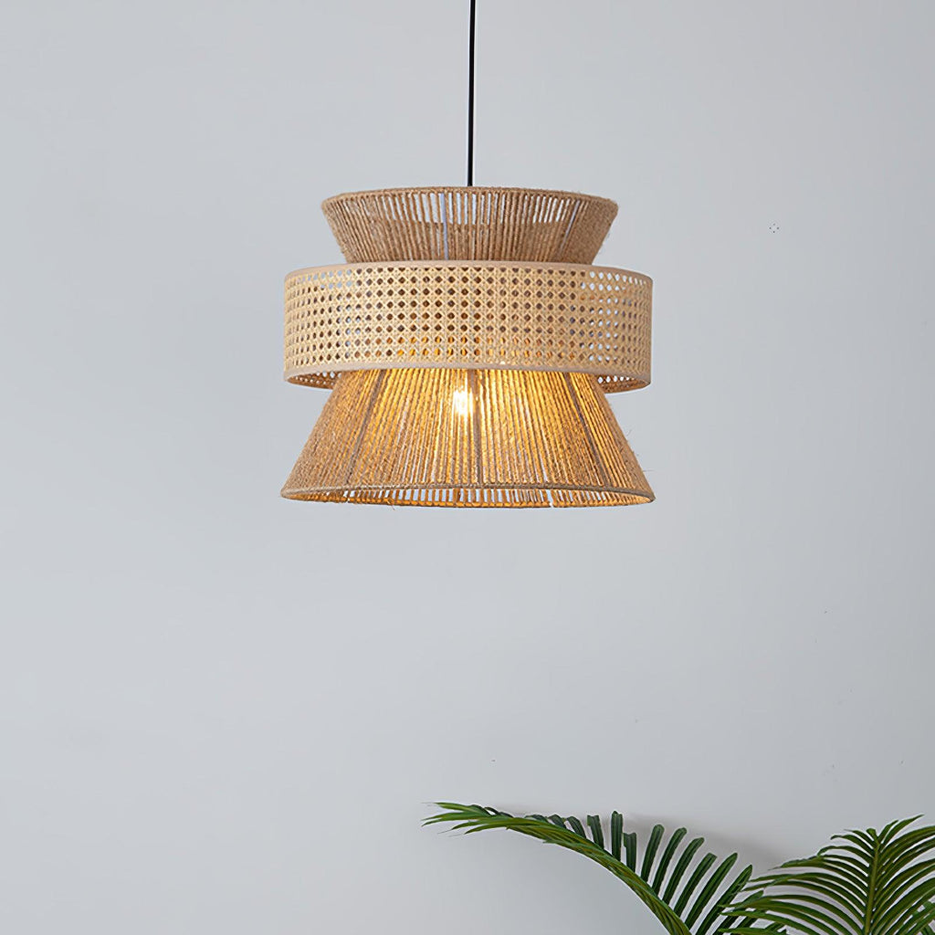 Lampada a sospensione in rattan intrecciato Ophelia | Fioriscas