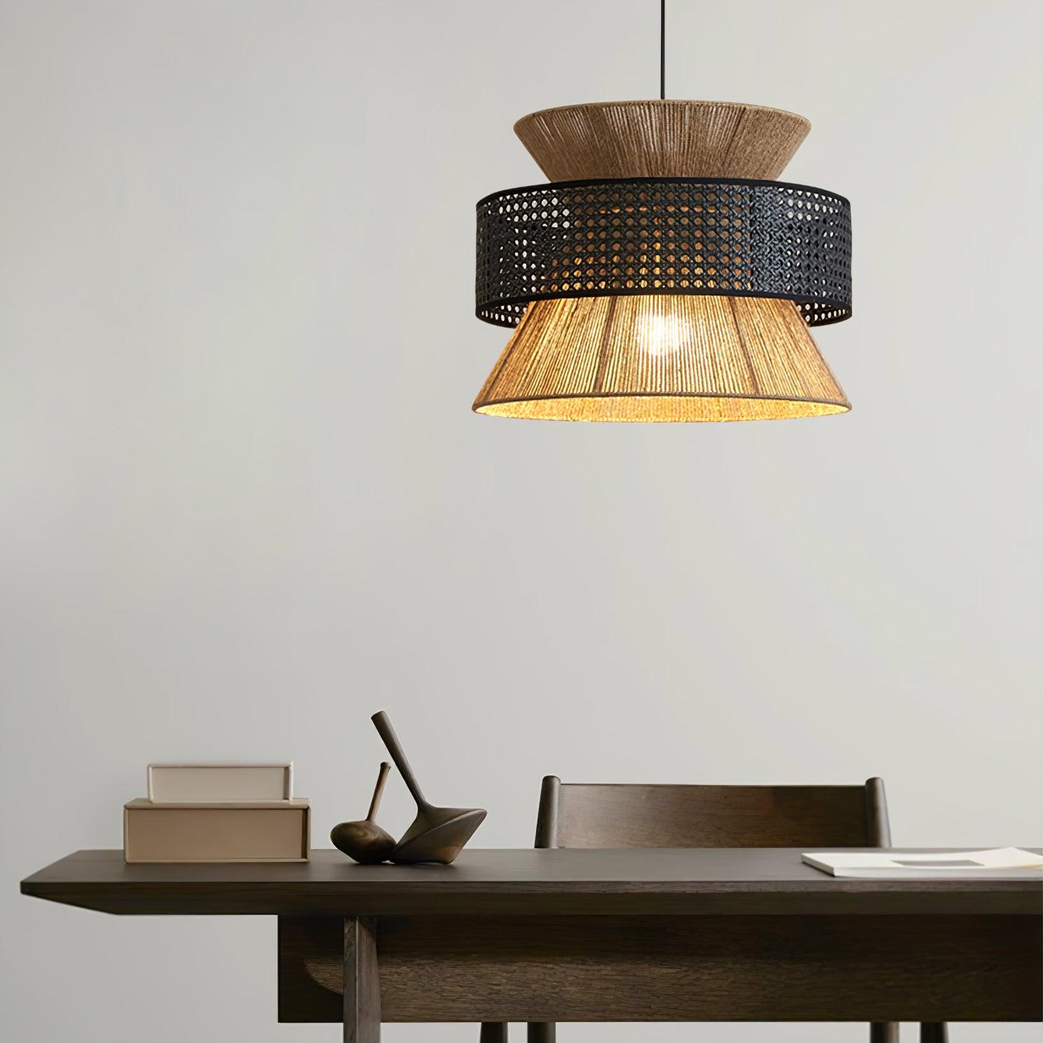 Lampada a sospensione in rattan intrecciato Ophelia | Fioriscas
