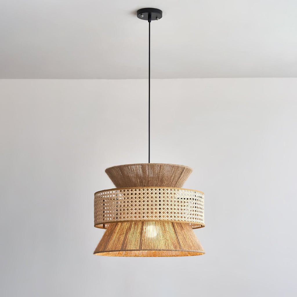 Lampada a sospensione in rattan intrecciato Ophelia | Fioriscas
