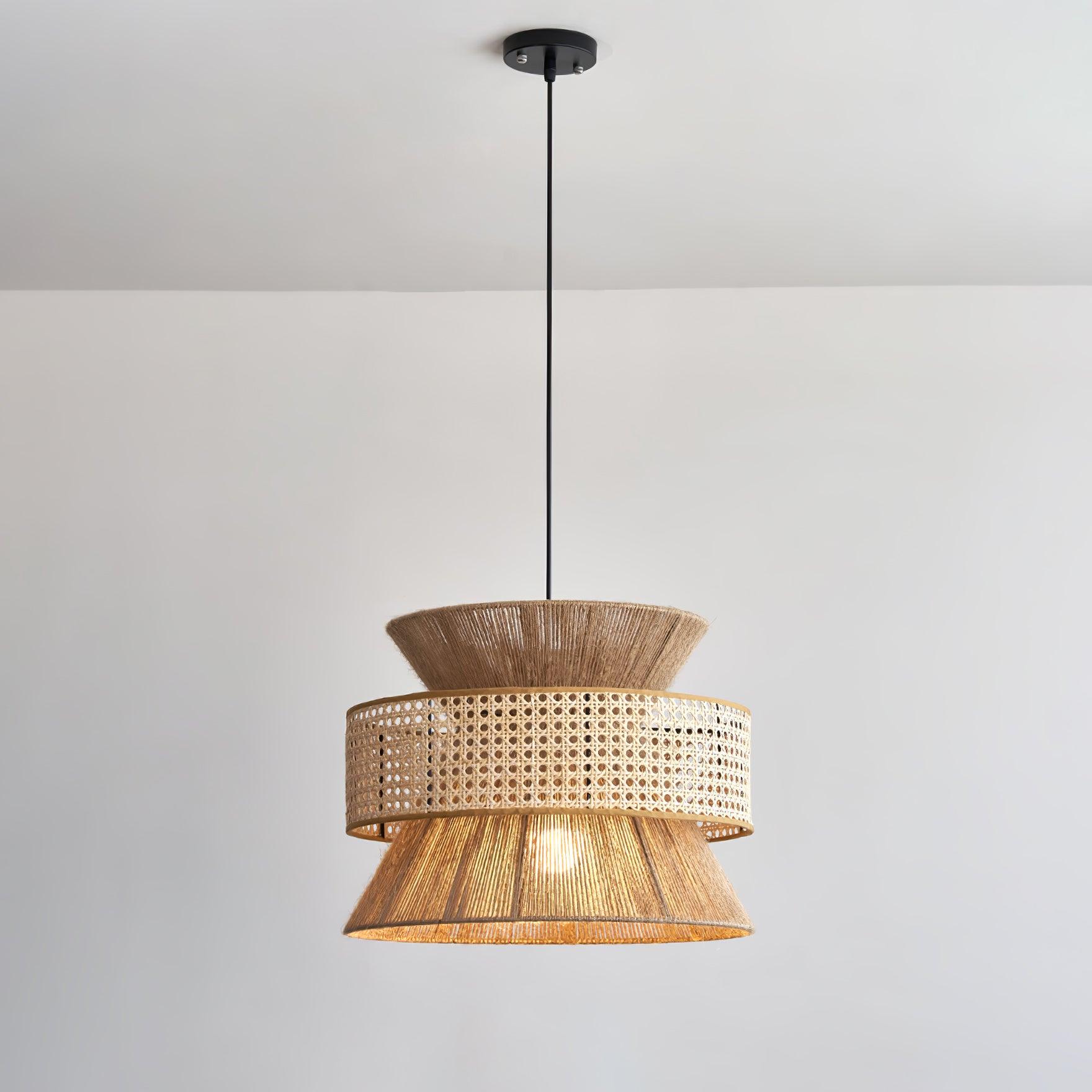 Lampada a sospensione in rattan intrecciato Ophelia | Fioriscas