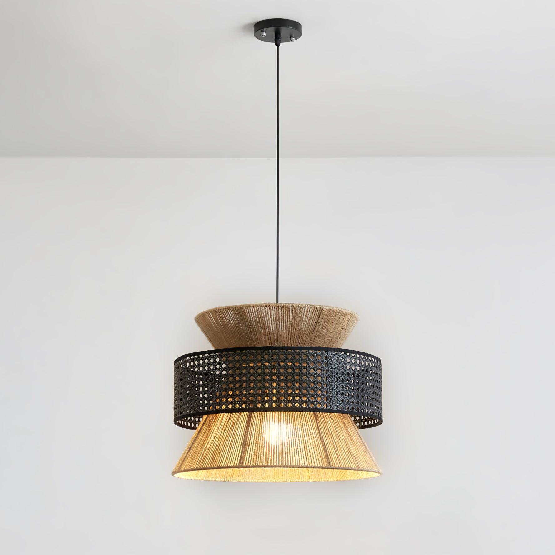 Lampada a sospensione in rattan intrecciato Ophelia | Fioriscas