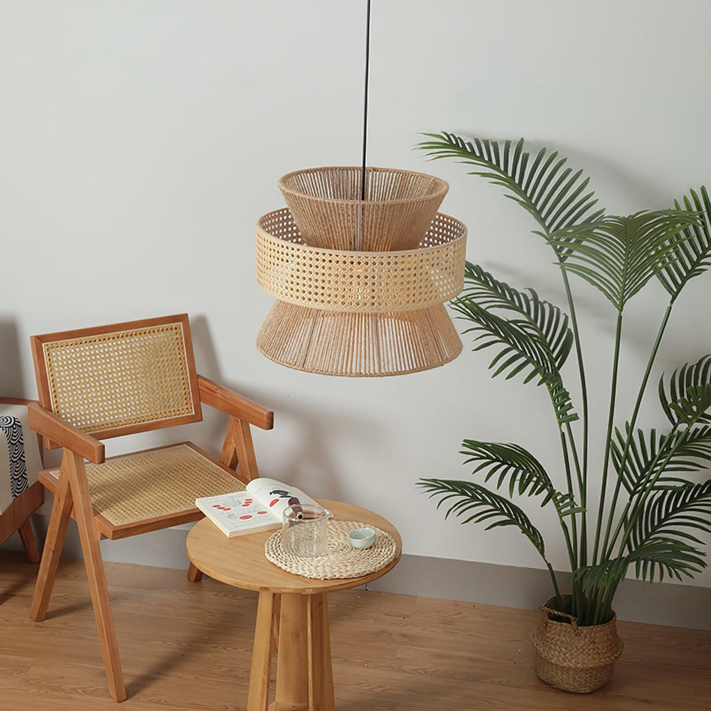 Lampada a sospensione in rattan intrecciato Ophelia | Fioriscas