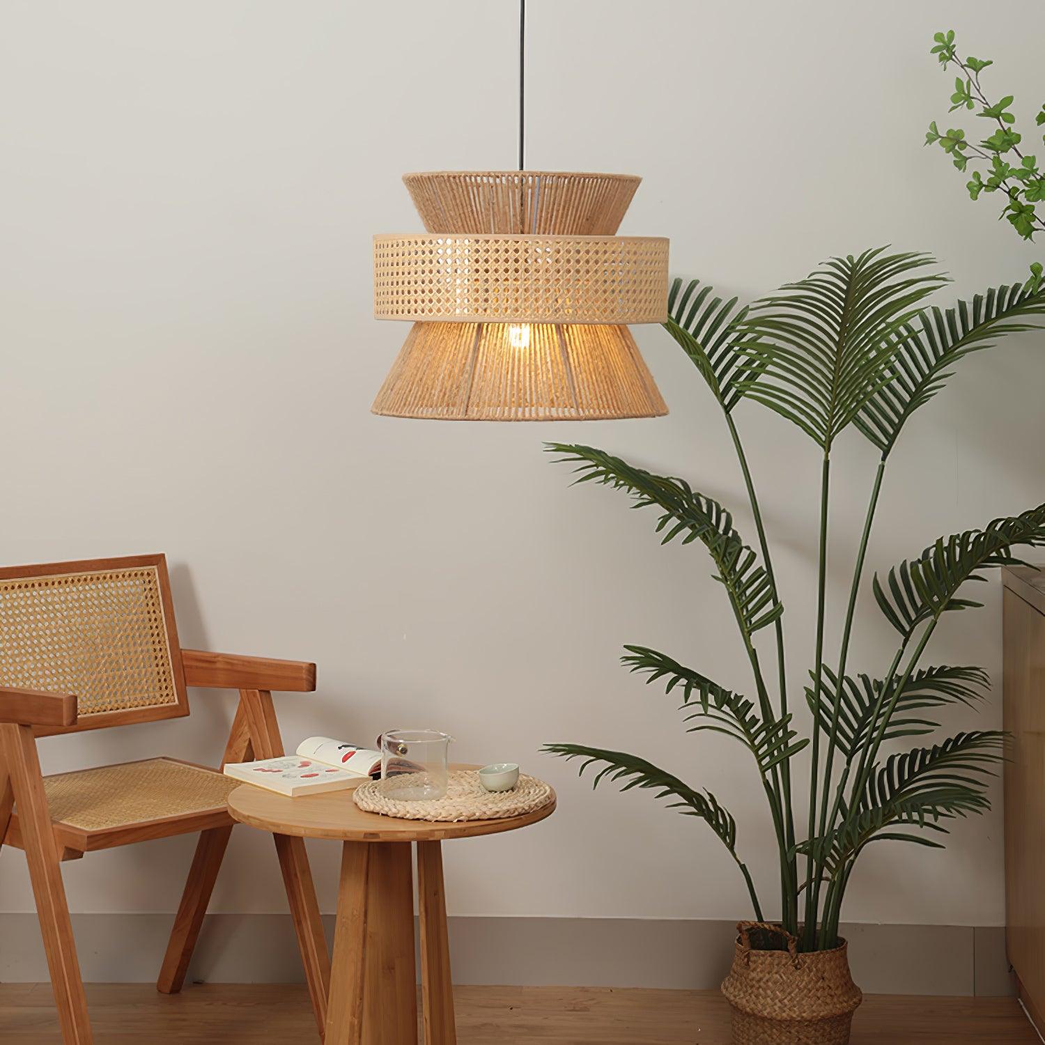 Lampada a sospensione in rattan intrecciato Ophelia | Fioriscas