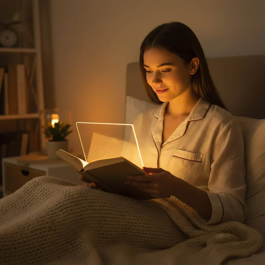 Panelowa lampka LED do książki, ładowana przez USB, do nocnego czytania | Fioriscas