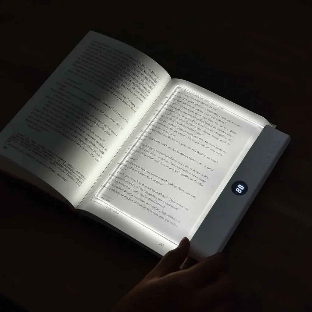 Panelowa lampka LED do książki, ładowana przez USB, do nocnego czytania | Fioriscas