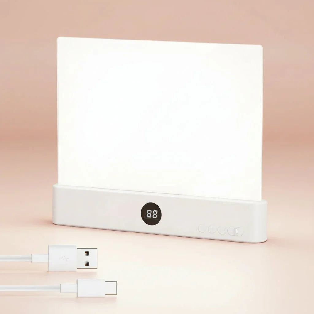 Panelowa lampka LED do książki, ładowana przez USB, do nocnego czytania | Fioriscas