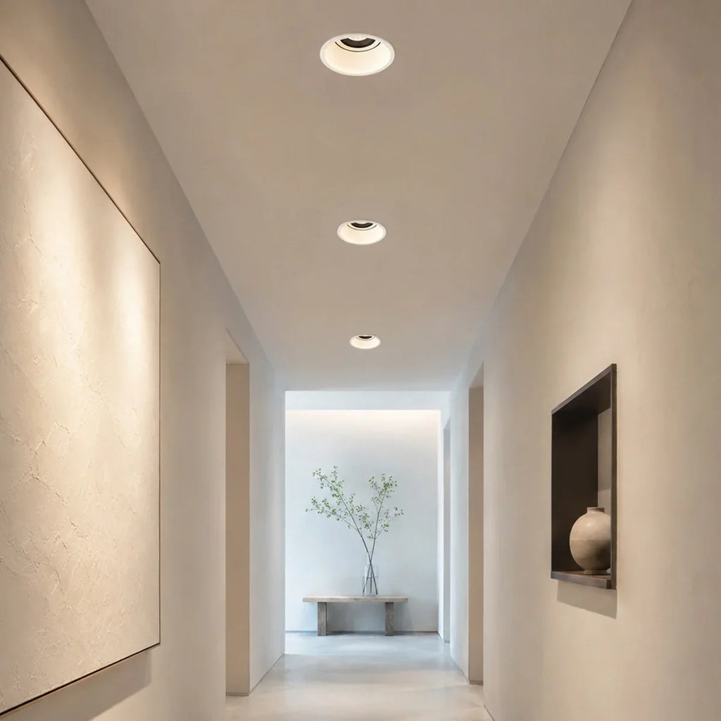 Spotlight de teto embutido LuminaNest LED com acabamento em alumínio