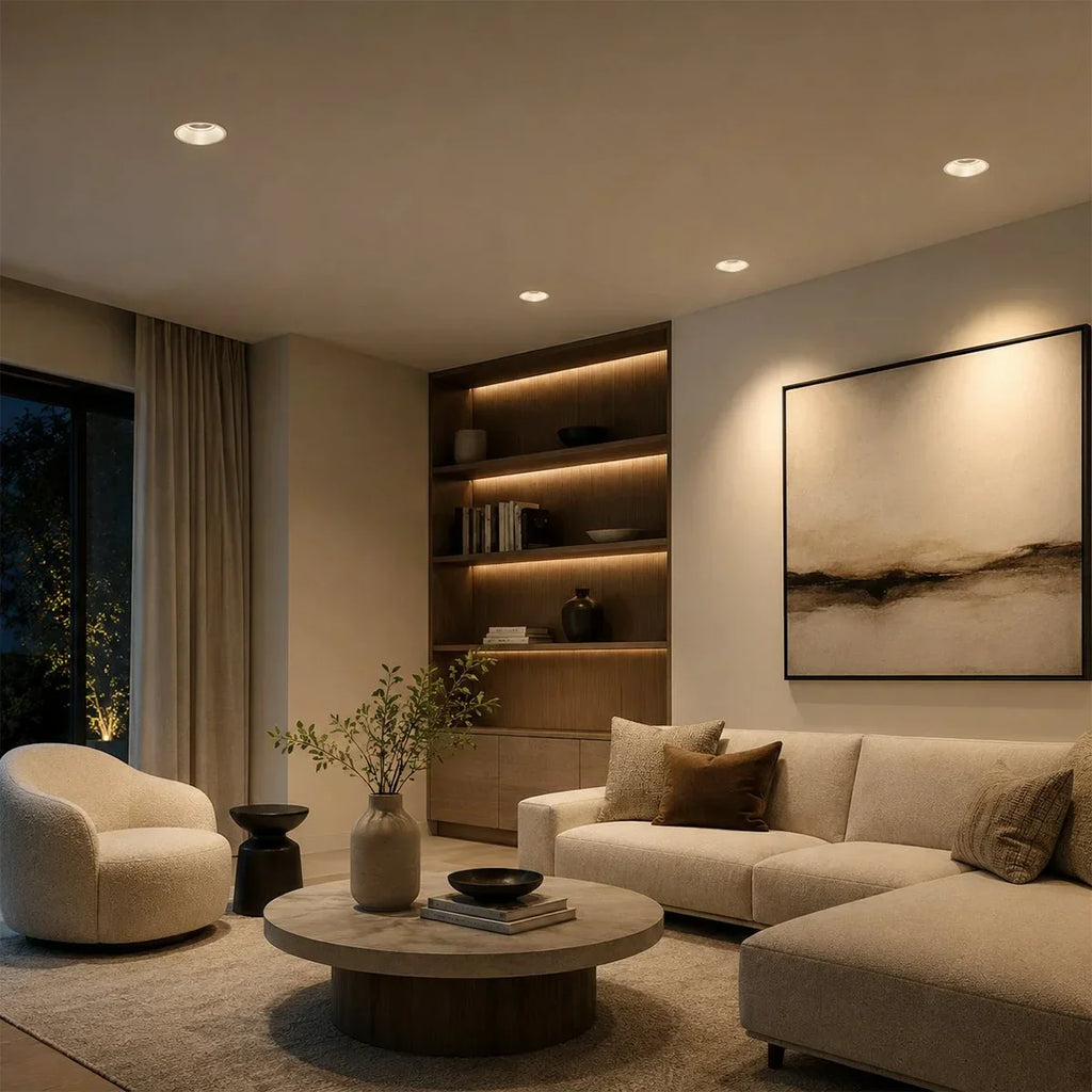 Spotlight de teto embutido LuminaNest LED com acabamento em alumínio