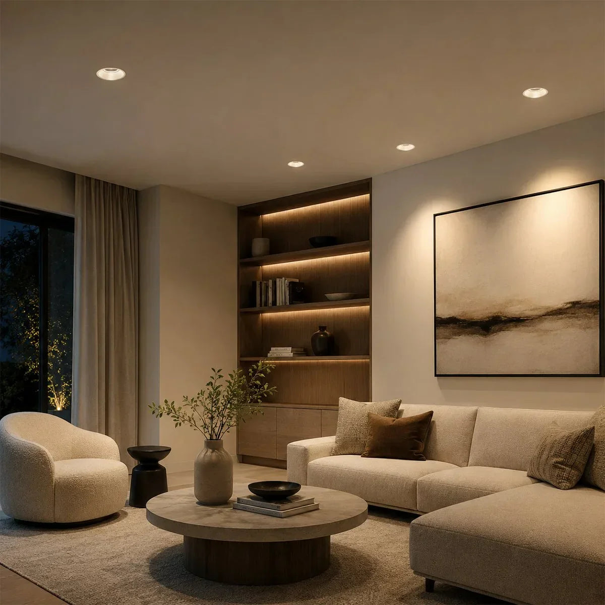 Spotlight de teto embutido LuminaNest LED com acabamento em alumínio