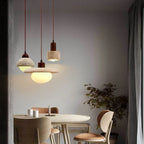 NovaLume Wabi-Sabi Wood & Linen Pendant Light, 9 Shapes
