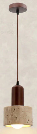 NovaLume Wabi-Sabi Wood & Linen Pendant Light, 9 Shapes