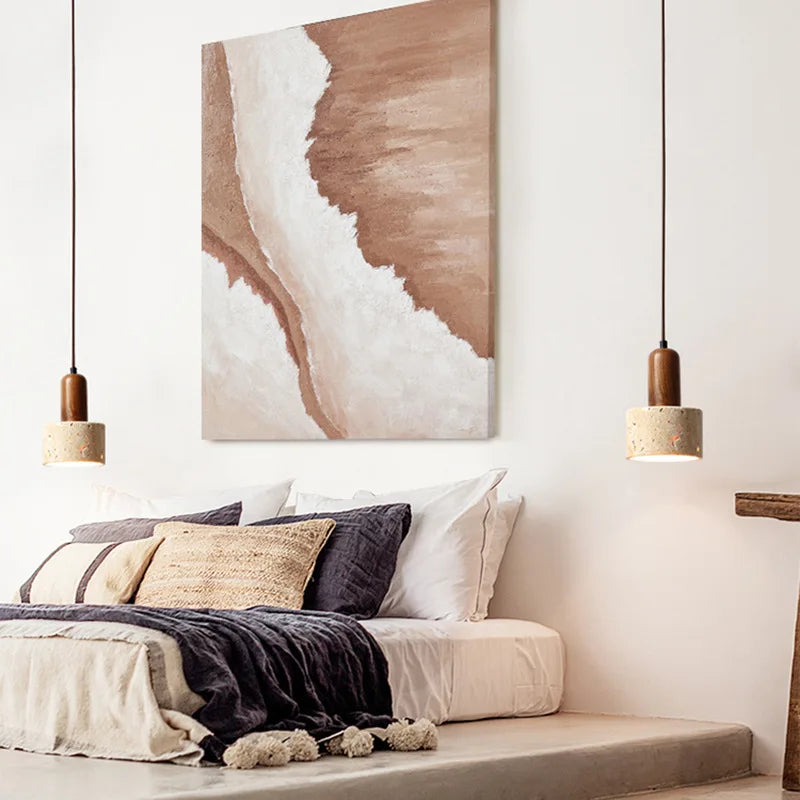 NovaLume Wabi-Sabi Wood & Linen Pendant Light, 9 Shapes