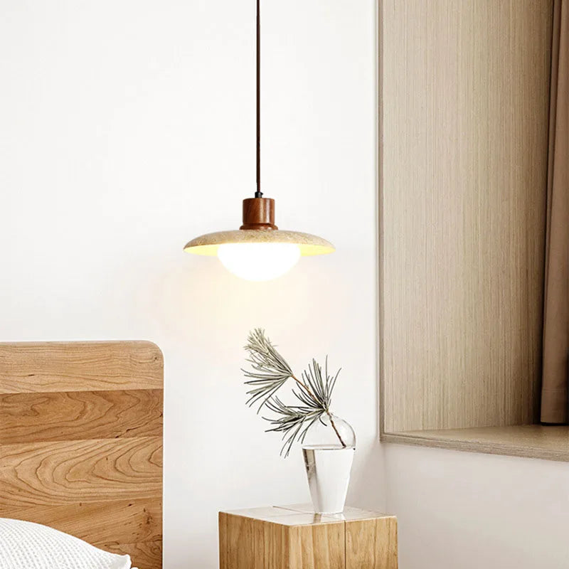 NovaLume Wabi-Sabi Wood & Linen Pendant Light, 9 Shapes