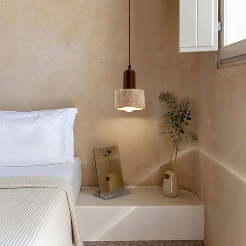 NovaLume Wabi-Sabi Wood & Linen Pendant Light, 9 Shapes