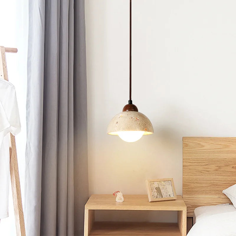 NovaLume Wabi-Sabi Wood & Linen Pendant Light, 9 Shapes