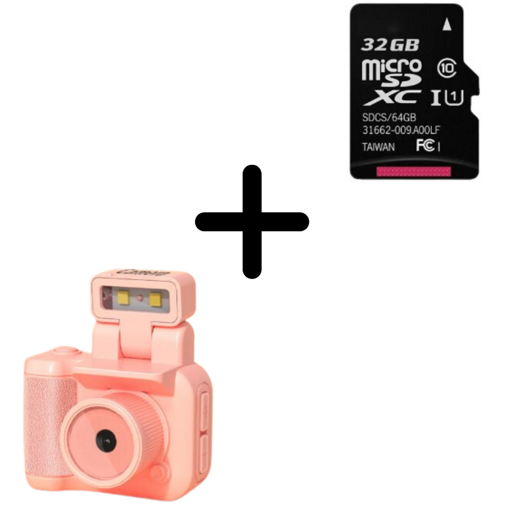 Mini fotocamera in stile retrò LumaNova con ricarica Type-C e opzioni per schede di memoria