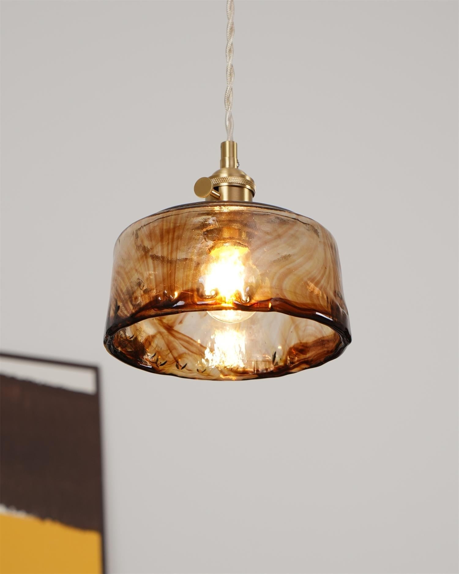 Suspension vintage Amberlyn en verre ambré | Fioriscas