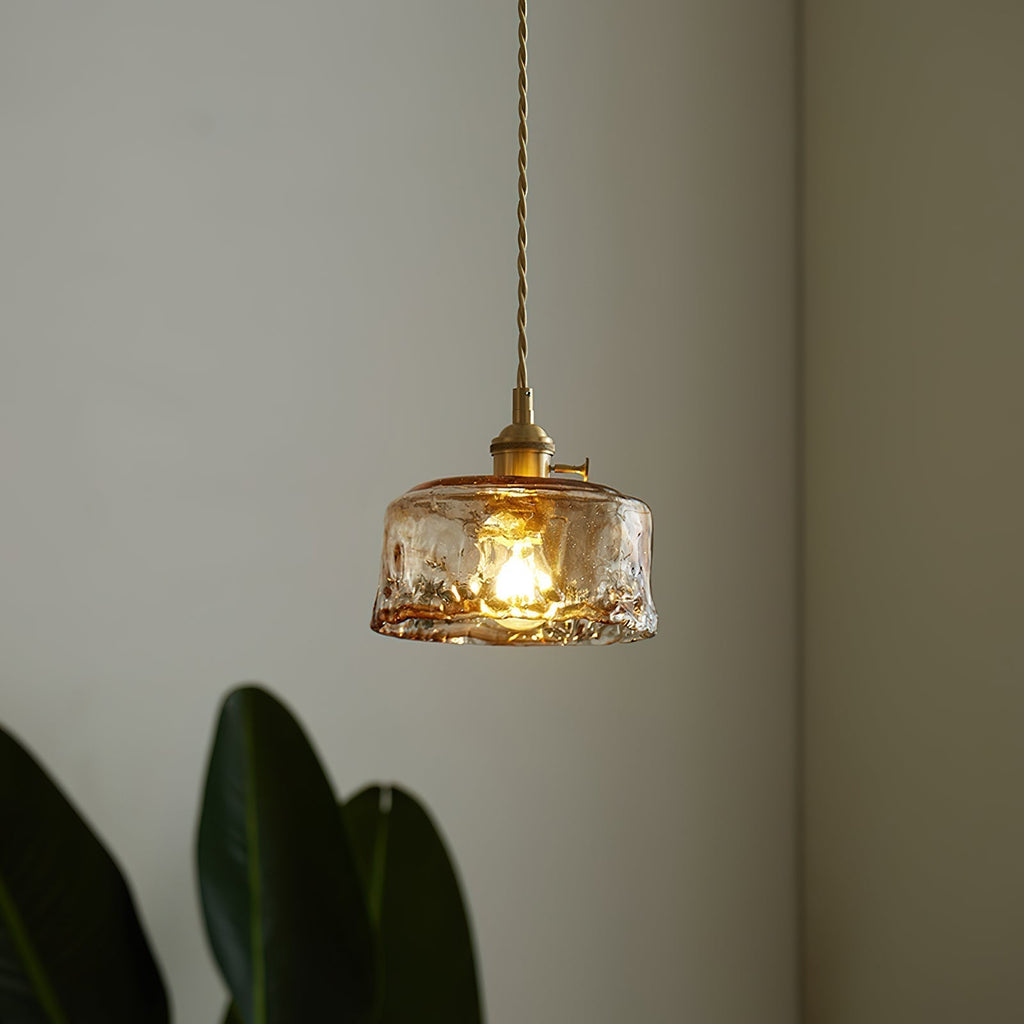 Suspension vintage Amberlyn en verre ambré | Fioriscas