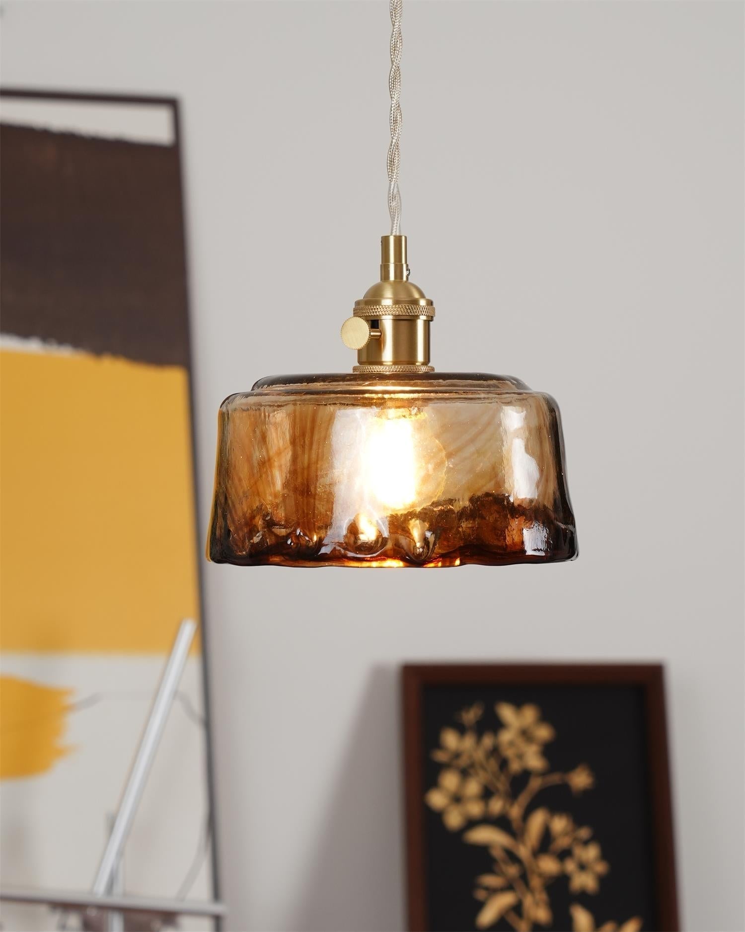 Suspension vintage Amberlyn en verre ambré | Fioriscas