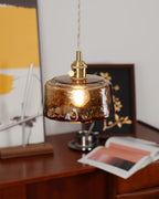 Suspension vintage Amberlyn en verre ambré | Fioriscas