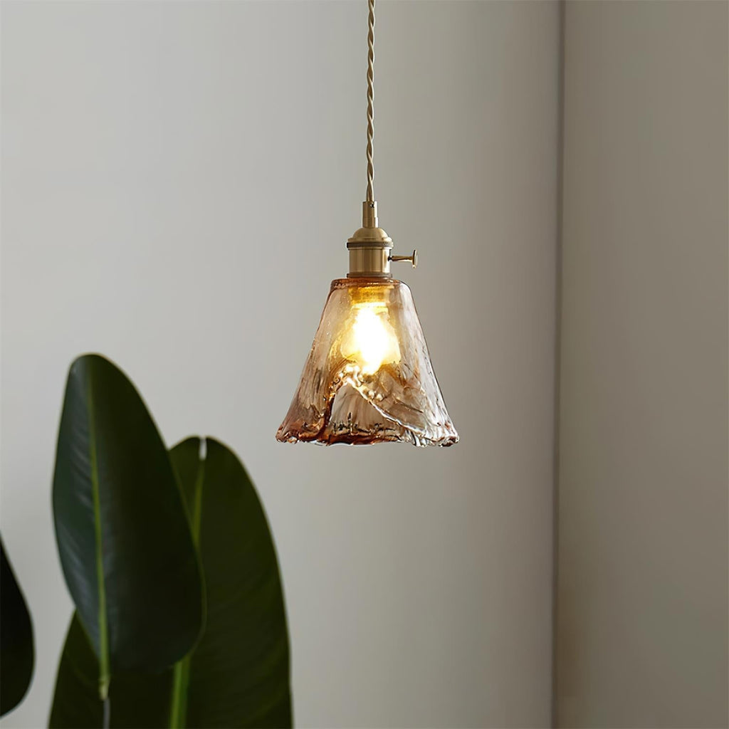 Suspension vintage Amberlyn en verre ambré | Fioriscas