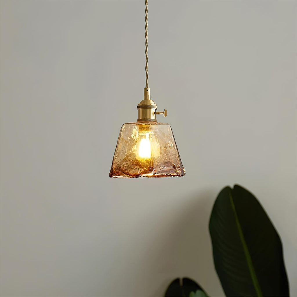 Suspension vintage Amberlyn en verre ambré | Fioriscas