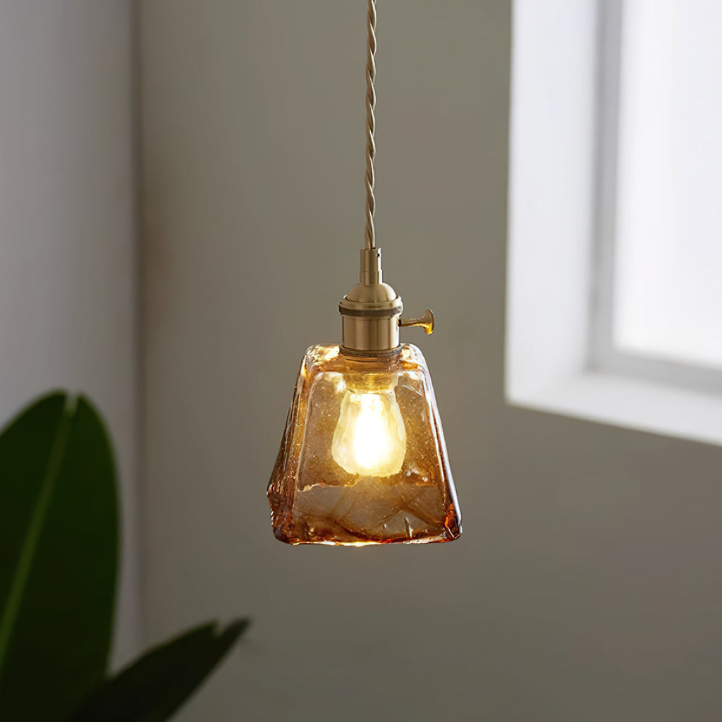 Suspension vintage Amberlyn en verre ambré | Fioriscas